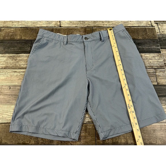 Adidas Golf Shorts Mens 38 Gray-Blue Checkered  365  Stretch 5 Pocket‎ Golf - Picture 1 of 6